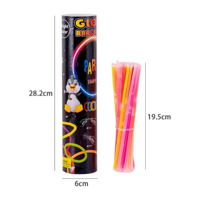 Pulseras TOYGAGADE Fluorescent Multicolor 500 Pack Luminosas 12h Fiesta