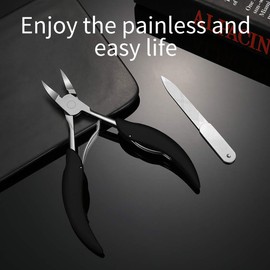 Toe Nail Clippers for Thick Ingrown Toenails, Heavy Duty Podiatrist Toenail Clipper with Easy Grip Handle, Stainless Steel Nails Scissors for Seniors, Men, Adults (Included One Nail File)