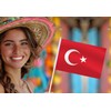 25 Pack Turkey Handheld Small Flag,Mini Turkish Hand Held Miniature
