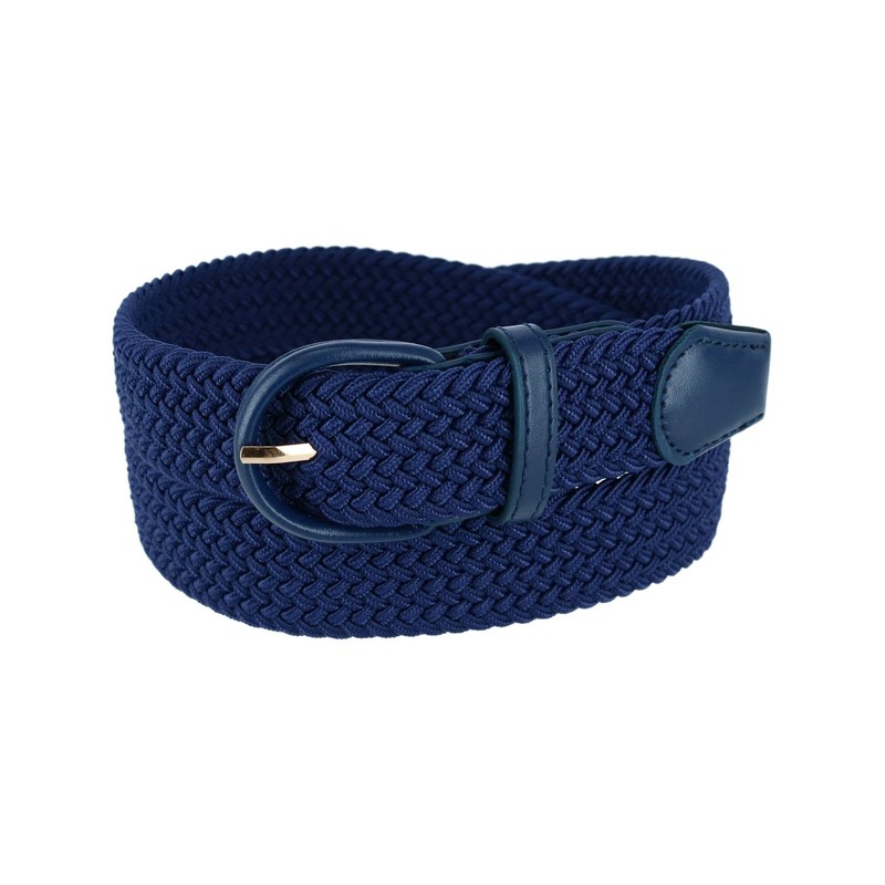 CTM Mens Elastic Braided Belt with Covered Buckle (Big &