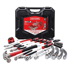 CRAFTSMAN Kit de herramientas de 102 piezas para el hogar y el automvil, juego de herramientas manuales duraderas con juego de dados SAE y mtricos,...