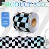 FYSUIMU 65.6Ft Iridescent Checkered Bulletin Board Border Holographic Black Plaid