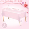 mwellewm 3 Pcs Pink Tablecloth 54X108 Inch Plastic Light Pink