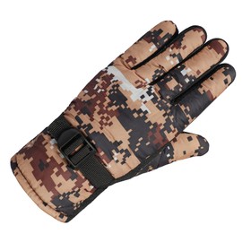 XGOPTS Kids Winter Camouflage Gloves Full Finger Gloves Non-Slip Boys Girls Warm Gloves for Outdoor Sports Training Skiing Cycling, 8-12Y