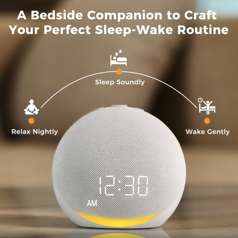 Sound Machine Alarm Clock for Bedroom: 25 Natural Sleep Sounds