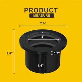YMSdrain 2 Inch Drain Base Rubber Seal/Rubber Gasket Compatible for No Hub Linear Drains, Easy to Install for Square and Linear Drains (Black)