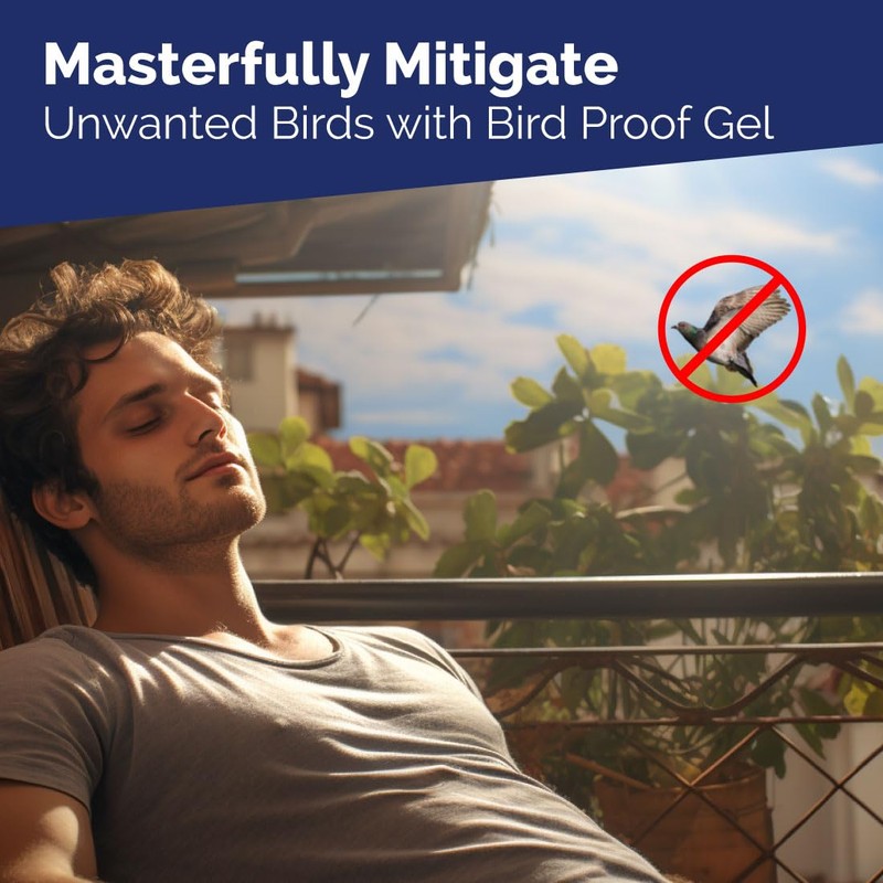 Bird-X Bird Proof Gel, Sticky and Transparent Clear Gel, Long-Lasting