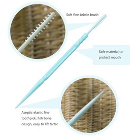 Healifty 1200Pcs Double-Head Toothpicks, Disposable Plastic Toothpicks for Teeth Cleaning, Interdental Brushes Oral Care DentalPicks