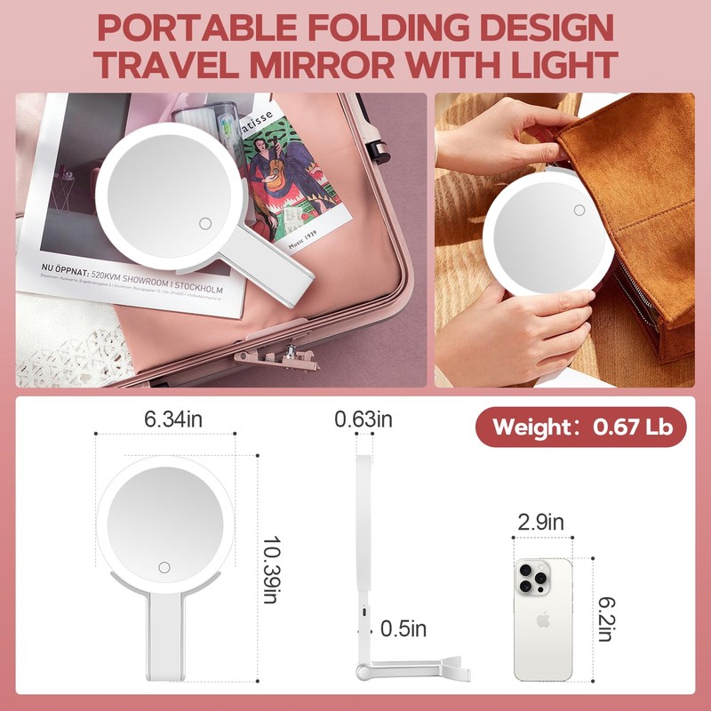 MIYADIVA Lighted Makeup Mirror, 30X Magnifying Mirror with Light and