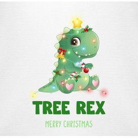 Shirtracer - Baby Bib - Christmas Gifts - Tree Rex - Merry Christmas, 4 White
