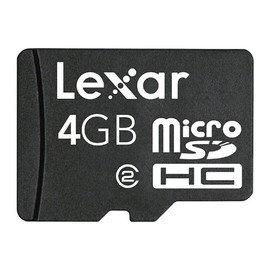 Lexar Professional 4GB Class 2 MicroSDHC Flash Memory Card with SD Card Adapter