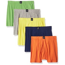 Beverly Hills Polo Club Men's Men's 5 Pack Comfort Boxer Brief Underwear, Orange/Navy/Lime/Bright Yellow/Grey Heather, X-Large