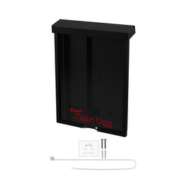 Marketing Holders Outdoor Brochure Holder Flyer Box with Hardware for 8.5" x 11" Inch Papers Heavy Duty Black Printed Materials Display Post Mount Outside Advertising Catalogs Caddy