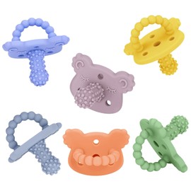 Chupete de silicona con textura granulada, ideal para la dentición y la exploración sensorial, paquete de 6. Apto para uso alimentario, sin BPA, fácil de sujetar, apto para lavavajillas, a parti