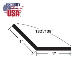 Outwater Plastics 1952-Bk Black 1'' x 1'' x 7/64'' (.100'') 135 Degree Plastic Even Leg Angle Moulding 48 Inch Lengths (Pack of 3)