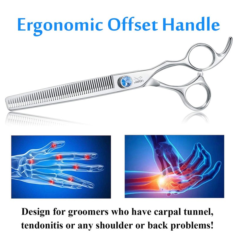 JASON 7" 50 Teeth Thinning Dog Grooming Blending Scissor, Ergonomic