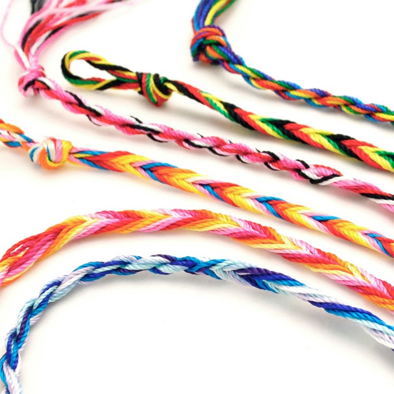V Colorful Border Braided Misanga Rainbow Rainbow Bracelet Anklet Wristband