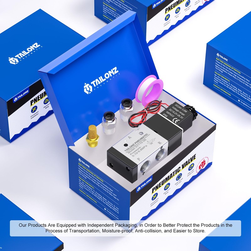 TAILONZ PNEUMATIC 1/8"NPT Solenoid Valve 3V110-06 DC24V Single Coil Pilot-Operated
