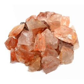 HQRP Red Hematoid Fire Quartz Rough Natural Sparkling Translucent Gemstone Crystal Mineral Raw Specimens for Cabbing - Madagascar (5PCS)