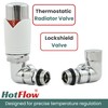 Hot Flow White Marella 3 Modern Thermostatic Radiator Valve Corner