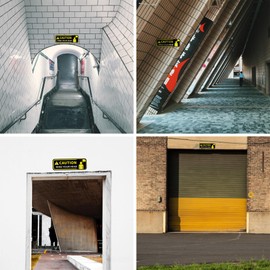 Watch Your Head Sign Stickers, Self Adhesive Vinyl Caution Mind Your Head Safety Signs Decals for Stairs Basement and Factory UV Protected Fade Resistant