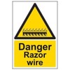V Safety 63007AU-R2 Danger Razor Wire Sign - Portrait -
