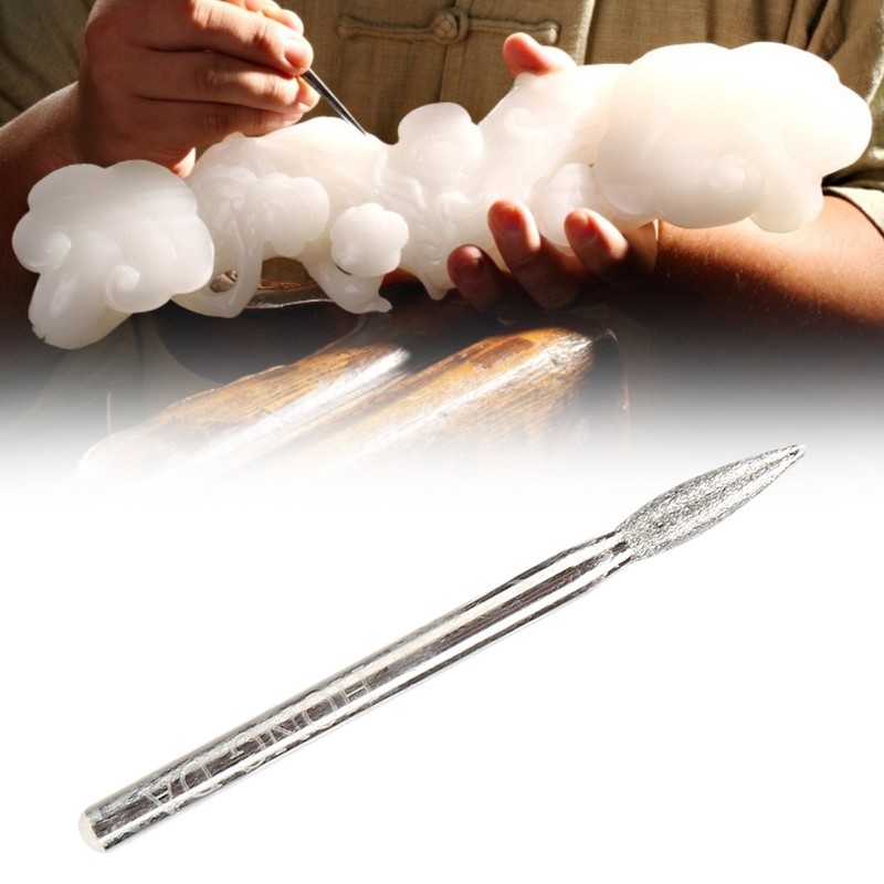 30pcs 150Grit Tip Diamond Grinding Bits 3mm Electric Grinder Carving