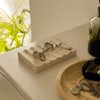 PHINILUX Luxury Travertine Soap Dish Marble Jewelry Ring Tray -