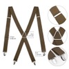 KIYFXA Brown Suspenders Men Suspenders Adjustable X-Back Brown Suspenders For