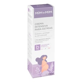 Mom to Mom Crema Antiestrías para Embarazo Etapa B de 250ml - Con Rosa Mosqueta, Centella Asiática E Inca Omega Oil - Hidratación Y Cuidado Profundo Para Piel Estirada - Hipoalergénico