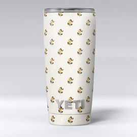 The Micro Daisy and Polka Dot Pattern - Skin Decal Vinyl Wrap Kit compatible with the Yeti 20 oz Tumbler