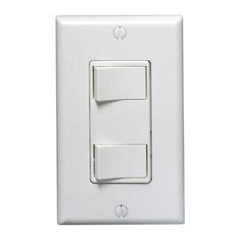 Leviton Decora Dual Rocker Combination Switch, 1754-W, White
