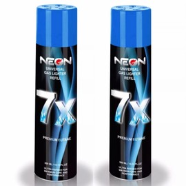 NEON 2 Can Neon 7X Refined Butane Lighter Gas Fuel Refill 300 mL 10.14 oZ Cartridge