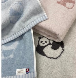 Imabari Towel, Bath Towel, Set of 3, Panda Pattern, 23.6 x 47.2 inches (60 x 120 cm), 100% Cotton, Skin-friendly, Nursery School, Babies, Napping, Kindergarten, Water Absorbent, Fluffy, Cotton, Nap (3