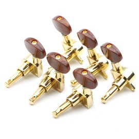 Swhmc 3R 3L Semi-Closed Golden Guitar String Tuners Tuning Keys Pegs Machine Heads Knobs Locking Tuners for Acoustic, Electric Guitar