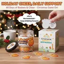 Positive Basketball Jar With 60 Affirmation Cards, Emotional Support Basketball, Basketball Gift For Teen Boys Girls And Men, Coach, Christmas Gifts, Stocking Stuffers For Teen Boys