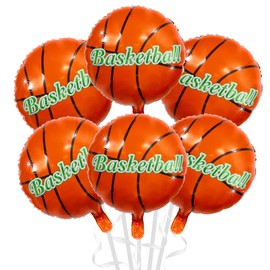 Basketball Balloons Basketball Party Decorations 18 inch Foil Sports Balloons 6 Pack Basketball Birthday Decorations Basketball Theme Party Decorations Basketball Decorations for Party