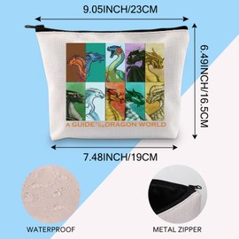 Wings of Dragon Dragon Makeup Bag Gift for Book Lovers Quibli Tsunami Zipper, dragon world 3uk, Fashionable