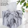 Tissue Box with Marble Printing Square Toilet Paper Holder for