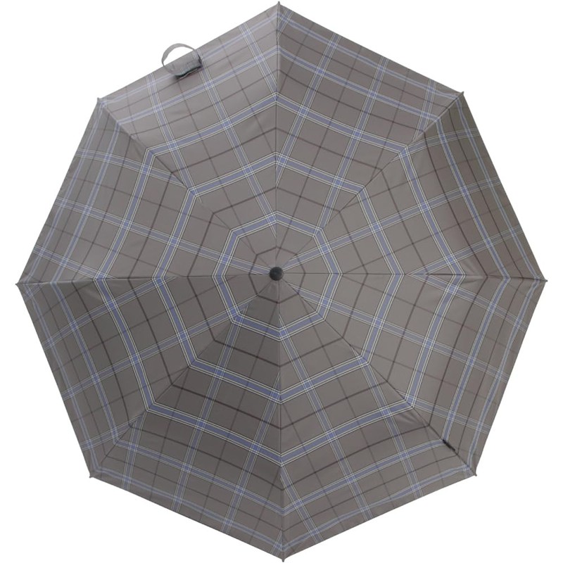Knirps KNT220-S Folding Umbrella, T.220RS Checked, Gray, One-touch, Automatic Open/Close