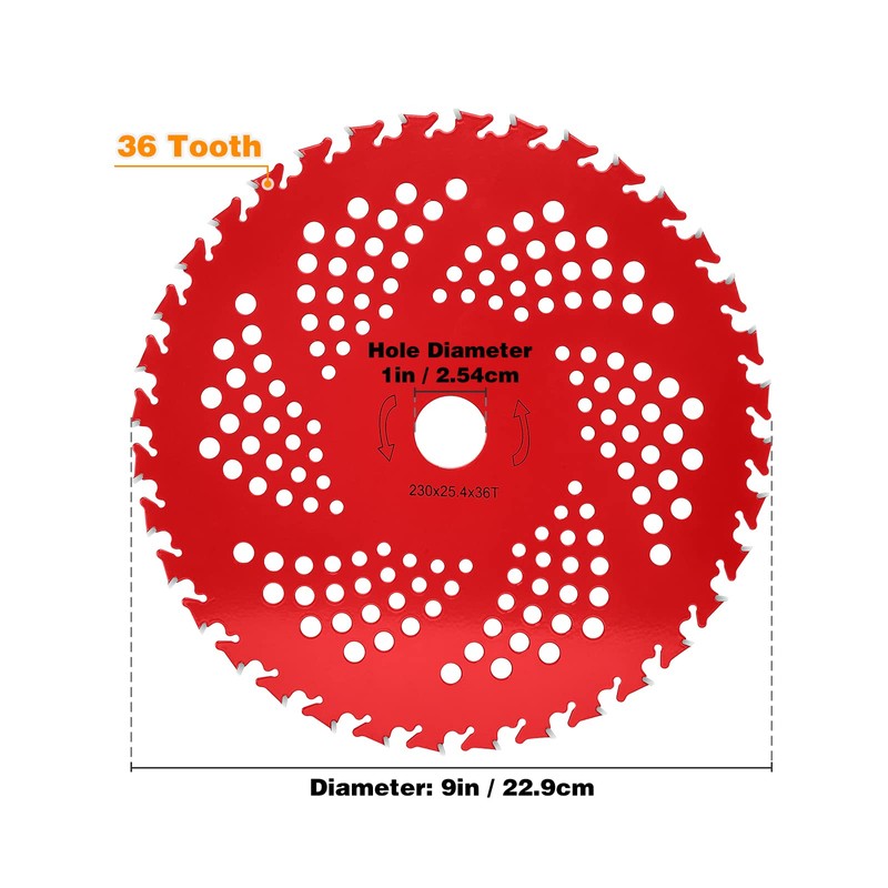 HK 2 Pack 9" x36T Carbide Tip Brush Cutter Blades