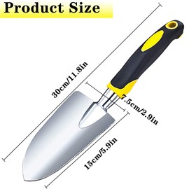 Garden Shovel Garden Hand Trowel, Heavy Duty Gardening Hand Tools with Ergonomic Handle, Rust Resistant Small Garden Spade for Diligent Farmer Soil Excavation, Planting and Transplanting