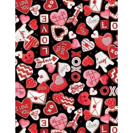Timeless Treasures Be My Valentine Valentine Cotton Fabric Cookies Timeless Treasures By the Yard
