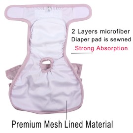 JoyDaog (3 Pack) Small Dog Diapers Dress for Female Reusable Premium Puppy Nappies Skirt for Period Heat Incontinence M