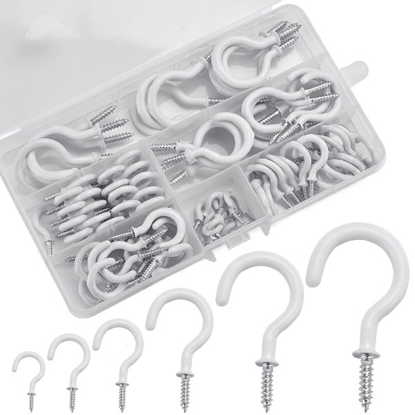 AFASOES Pack of 85 Screw Hooks Set Washing Line Hooks