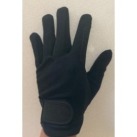 mustang eq Ladies Equestrian Gloves All Weather Outdoor Sports Gloves Horse Riding (Medium, Black)