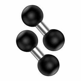 YIMINGYINUO 25mm/1 inch Ball to 1" Ball Extension Ball Adapter Compatible with RAM Mounts B Size for Standard Dual Ball Socket Arms,Bike Phone Holder (Black 2)