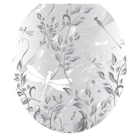 Toilet Tattoos, Toilet Seat Cover Decal, Fields of Grey, Size Round/standard