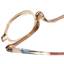 Calabria Flip Up Magnifying Makeup Reading Glasses +3.50 Olive Eye Make Up Cosmetic Rotating Single Lens Reader w/Soft Case