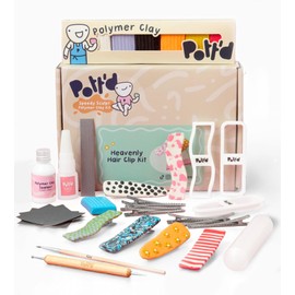 Pott’d Polymer Clay Hair Clip Kit - DIY Hair Accessories for Adults & Beginners, Create Custom Floral & Abstract Designs, Unique Craft Gift Idea